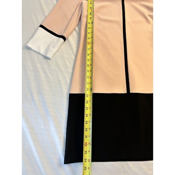Joseph Ribkoff colour block tunic dress US size 10 Pink Black Mid Length *flaw - Picture 3 of 6
